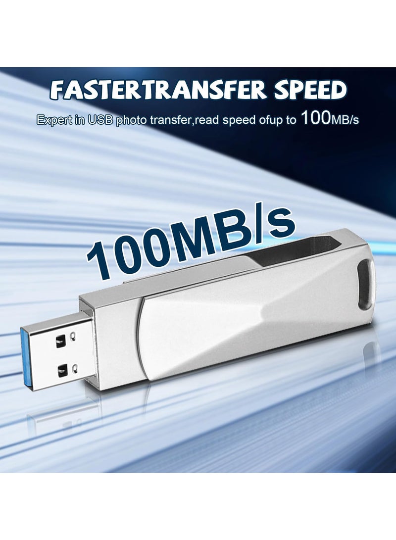 INSIJAM USB Flash Drive 2TB Fast Speed Flash Stick 3.0 Memory Stick Thumb Drive USB C Drive Metal Memory Stick with Type C for Smartphones MacBook PC Tablets - Image 4