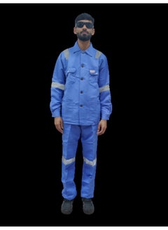 TAHA High-Visibility Reflective Petrol Blue Safety Suit - Durable and Protective for Workplace & Outdoor Use | Size-M  - Image 1