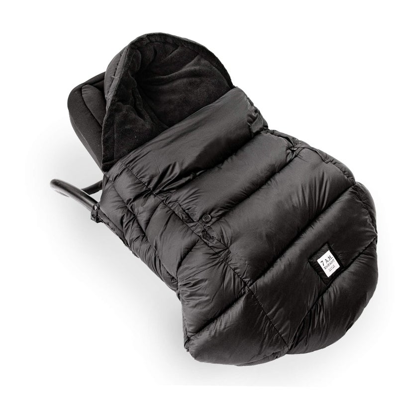 7 A.M. 7AM Enfant Baby Carrier Cover - K-Poncho Universal Winter Ultra Soft Plush Lining, Multifunction Stroller & Car Seat Blanket Cover, Water Repellent Bunting Bag for Cold Weather | 0-3T - Image 2