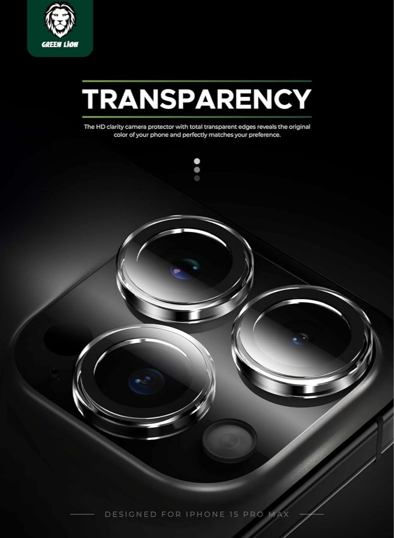 إلترازون عدسة كاميرا ثلاثية لهاتف iPhone 15 Pro/iPhone 15 Pro Max -شفافة - Image 2