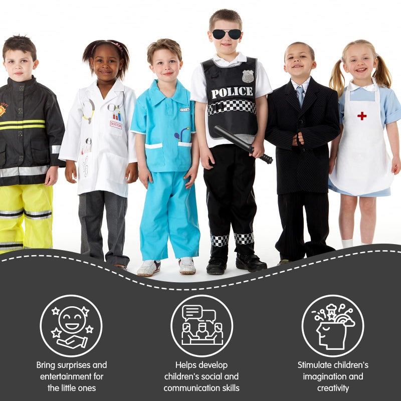 Bvrbaory 6Pcs Police Pretend Play Toys Set,Kids Detective Set Accessories,Police Officer Costumes with Sunglasses,Badges,Handcuffs,Police Baton,Whistle for Kids - Image 4