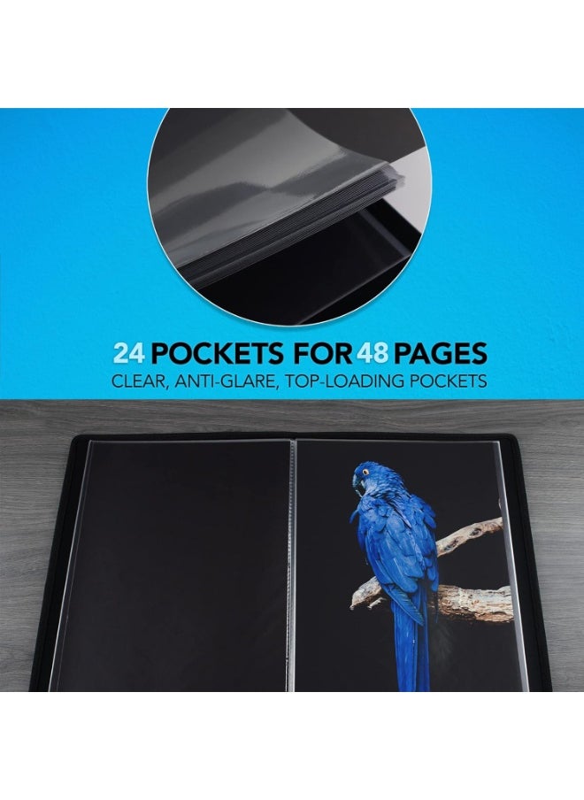 ITOYA Itoya ProFolio Evolution 5x7 Black Photo Album with 48 Pages - Small Photo Album 5x7 Art Portfolio Folder for Artwork - Picture Book Portfolio Binder - Presentation Binder  - Image 3