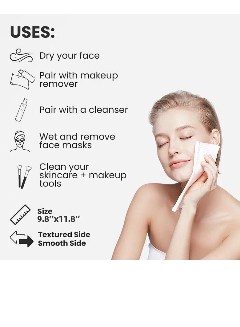 Generic 50 PCS cotton pad,Max size disposable face towel，Makeup Cotton Pads, Facial Cleansing Towel,  Double-Side Save Water Soft Gentle Makeup Tools （50PCS) 9.8inch x 11.8 inch,  - Image 2