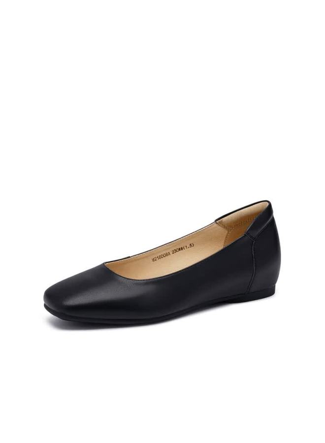 Satchi Women's Soft Cowhide Professional Flats Spring New Small Wedge Heel Comfortable Casual Mom Shoes