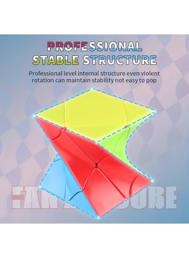 Goolsky Stickless Solid Color 3D Magic Cube, 6 Colors, Smooth Rotation, Brain Teaser Puzzle, Long Cuboid, Intermediate Skill Level, ABS Resin, for Speed Cubing - Image 1
