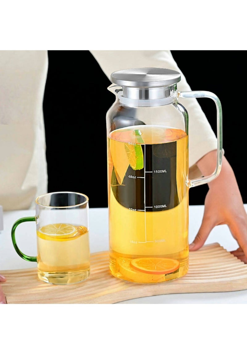ماركة غير محددة - زجاج الجرار ، الجرار مع غطاء ، 1.8L الجرار ، الجرار مع جداول مقابض ، الجرار الثلاجات ، الجرار ، عصائر الفاكهة ، والشاي المثلج والمشروبات - Image 1