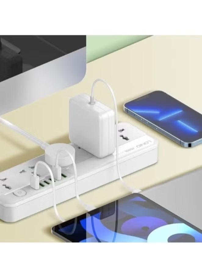 JAJEEK SC5614 Power Strip – 5 AC Outlets & 6 USB Charging Ports, 2m Long Extension Cord, Surge Protection, Perfect for Home & Office, Efficient Power Solution for Multiple Devices  - Image 2