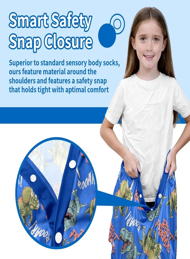 Polovillae Sensory Sock Full Body Sock Provides Deep Pressure Input Sensory Toys for Autistic Children, Small (40''LX27''W, Blue Dinosaur - Image 2