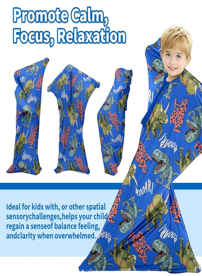 Polovillae Sensory Sock Full Body Sock Provides Deep Pressure Input Sensory Toys for Autistic Children, Small (40''LX27''W, Blue Dinosaur - Image 4