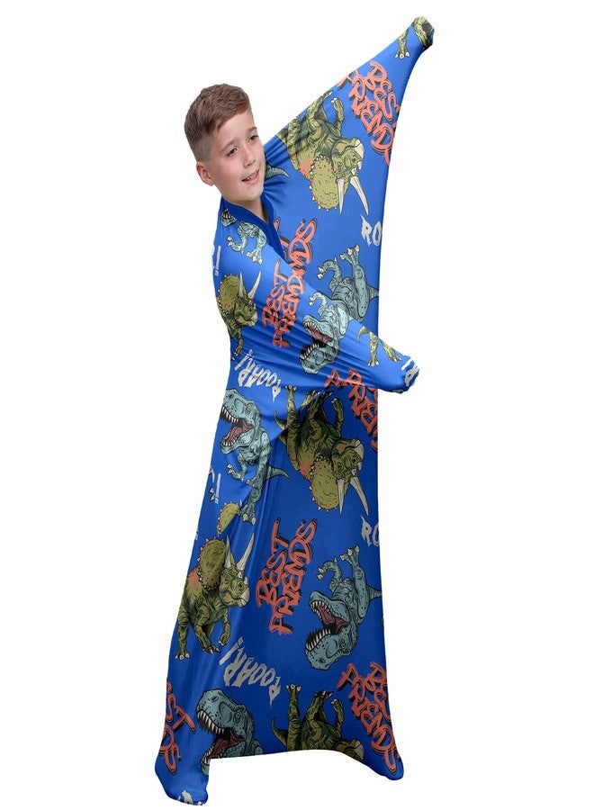 Polovillae Sensory Sock Full Body Sock Provides Deep Pressure Input Sensory Toys for Autistic Children, Small (40''LX27''W, Blue Dinosaur - Image 1