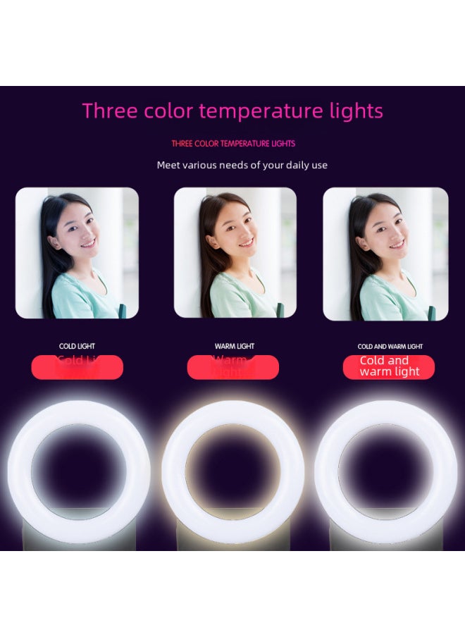 General - Mobile Phone Photo Fill Light Beauty Light Cat Ear Folding Portable Clip Ring Desktop Live Portable Selfie Light-Specifications:Fill Light (with Mirror, Without Ears, White) - Image 1