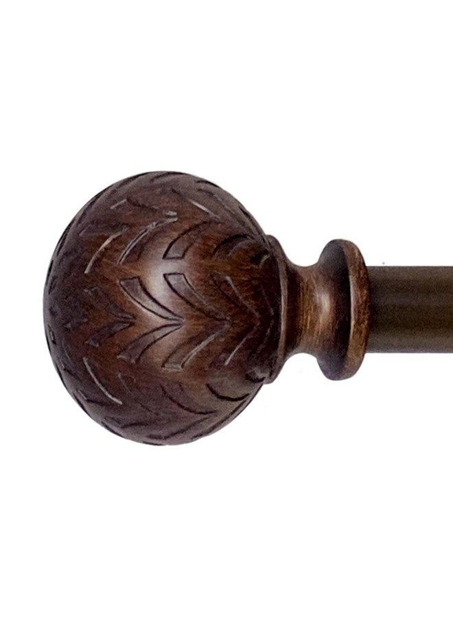 Decopolitan Hermosa 48-86 Inch Adjustable Curtain Rod Set, 5/8 Inch Diameter in Walnut - Image 1