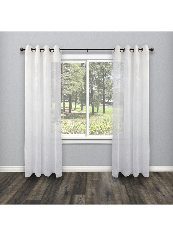 Decopolitan Hermosa 48-86 Inch Adjustable Curtain Rod Set, 5/8 Inch Diameter in Walnut - Image 3