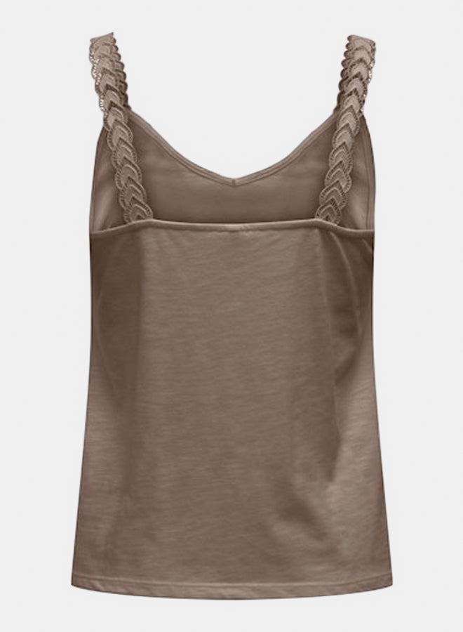 ONLY ONLY Womens Tilde Sleeveless Lace Mix Top - Image 2