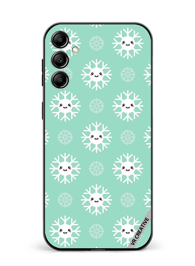 VR CREATIVE Protective Case Cover For Samsung Galaxy M54 Cute And Happy Snowflakes Characters Design Multicolour - Image 1