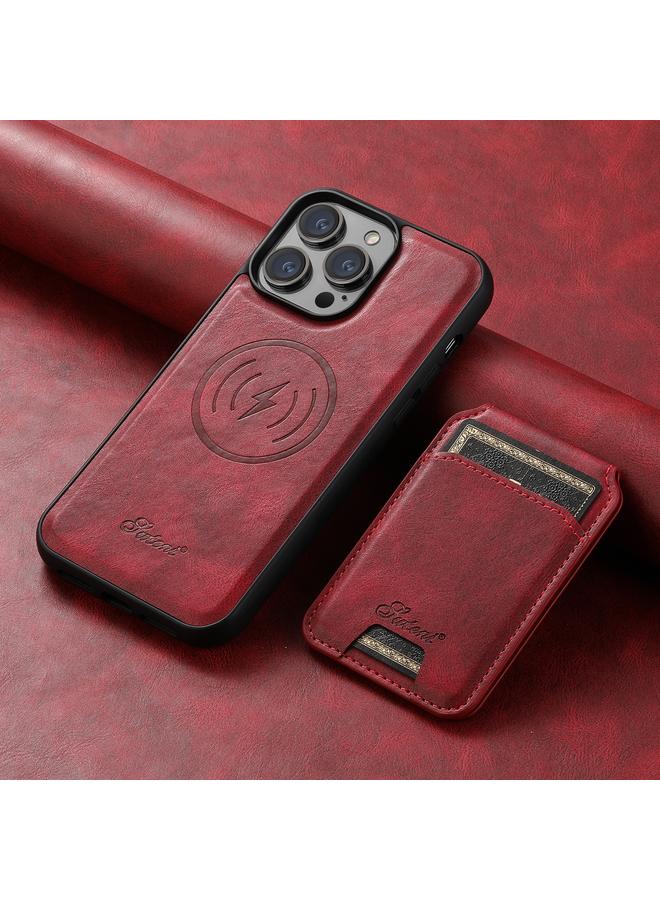 Suteni Case For iPhone 14 Pro H15 MagSafe Oil Eax Leather Detachable Wallet Back Phone Case - Image 2