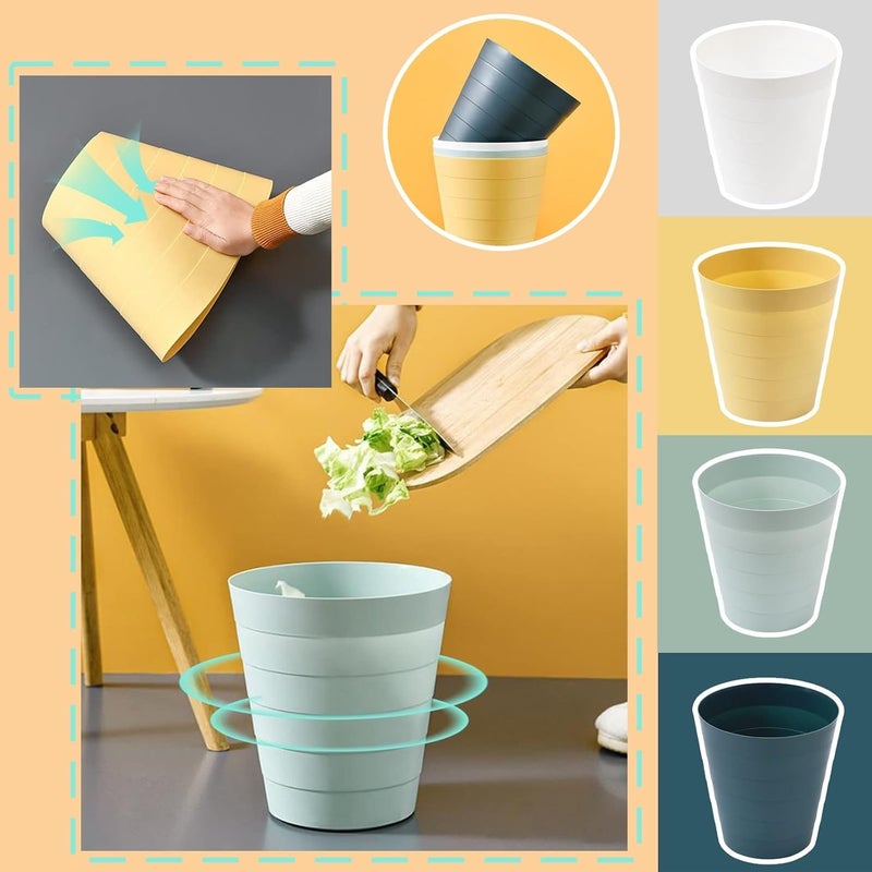 Wastepaper Basket 6L Small Waste Bin Plastic Home Office Table Trash Can Dustbin Basket Household Sundries Barrel Box Garbage Can (Color : Black) - Image 3