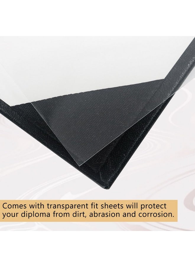 GraduationMall - 8.5X11 Imprinted Padded Diploma Cover Panoramic Certificate Holder Black - Image 1