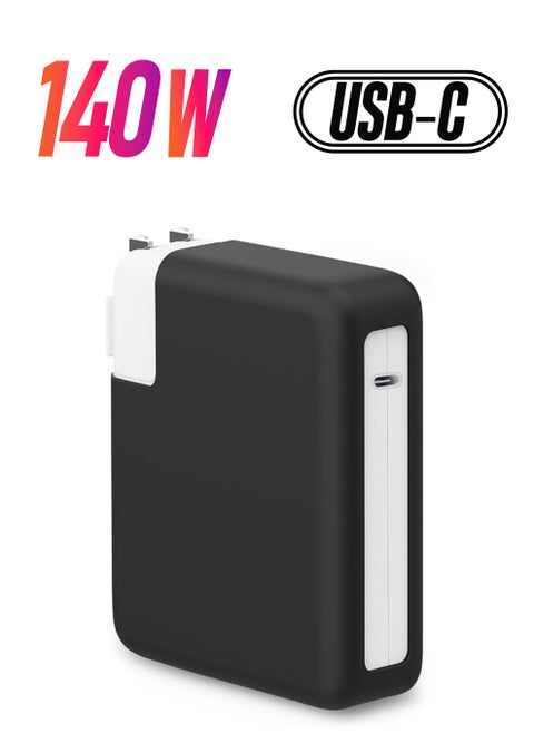 Charger Case for Apple MacBook Pro, for M1 Max/M1 Pro 140w Power Adapter Black Silicone Case for Computer Charger Anti-drop Dust Case