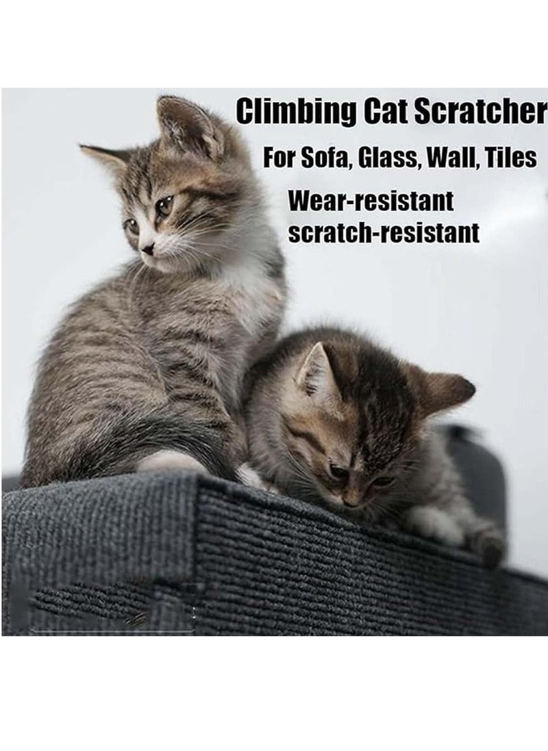Generic - DIY Climbing Cat Scratcher, Cat Scratching Pad, Wall Mounted Cat Scratcher Mat, Cat Furniture Protectors, Trimmable Self-Adhesive Cat Scratching Carpet Rug, For Sofas, Walls (Dark Grey, 30x100cm) - Image 1