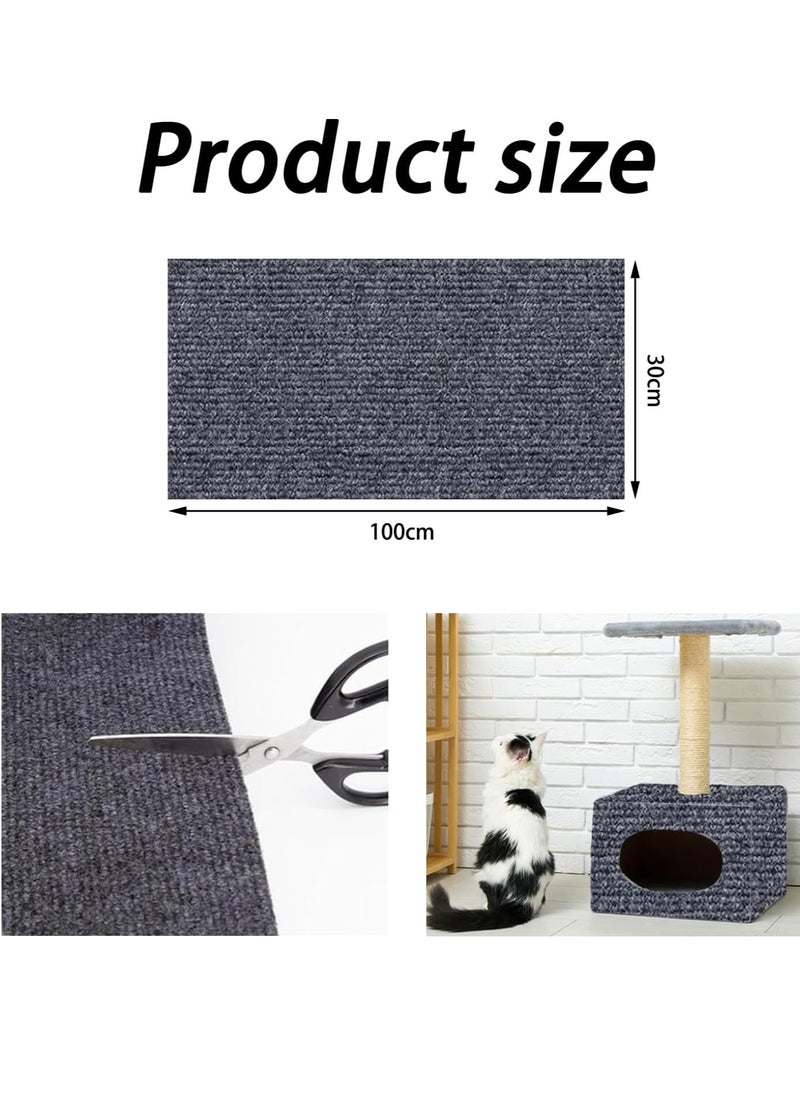 Generic - DIY Climbing Cat Scratcher, Cat Scratching Pad, Wall Mounted Cat Scratcher Mat, Cat Furniture Protectors, Trimmable Self-Adhesive Cat Scratching Carpet Rug, For Sofas, Walls (Dark Grey, 30x100cm) - Image 1