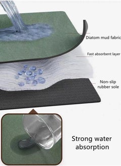Kutis 1-Piece Diatom Mud Dish Drying Mat Modern Super Absorbent Non Slip Dish Drying Mat For Kitchen Brown 40x30 cm  - Image 2