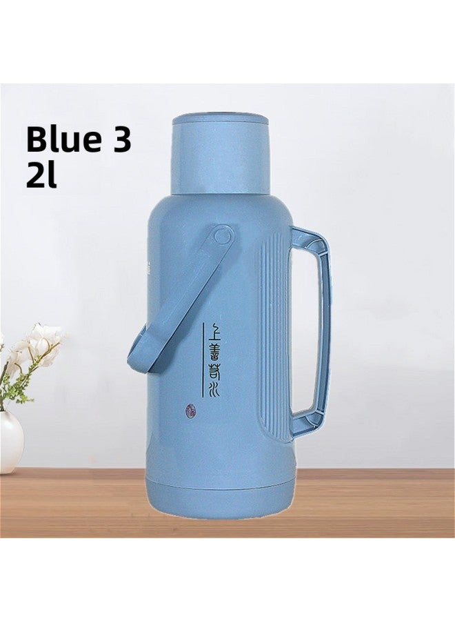 Old-fashioned Thermos. Household Hot Water Thermos Student Thermos Bottle Shell Plastic Thermos Bottle Bottle Bottle-Color:[good As Water] Blue 3.2l-Capacity:Complete Set: Shell + [upgraded Red Bile] + Bottle Stopper + Tray