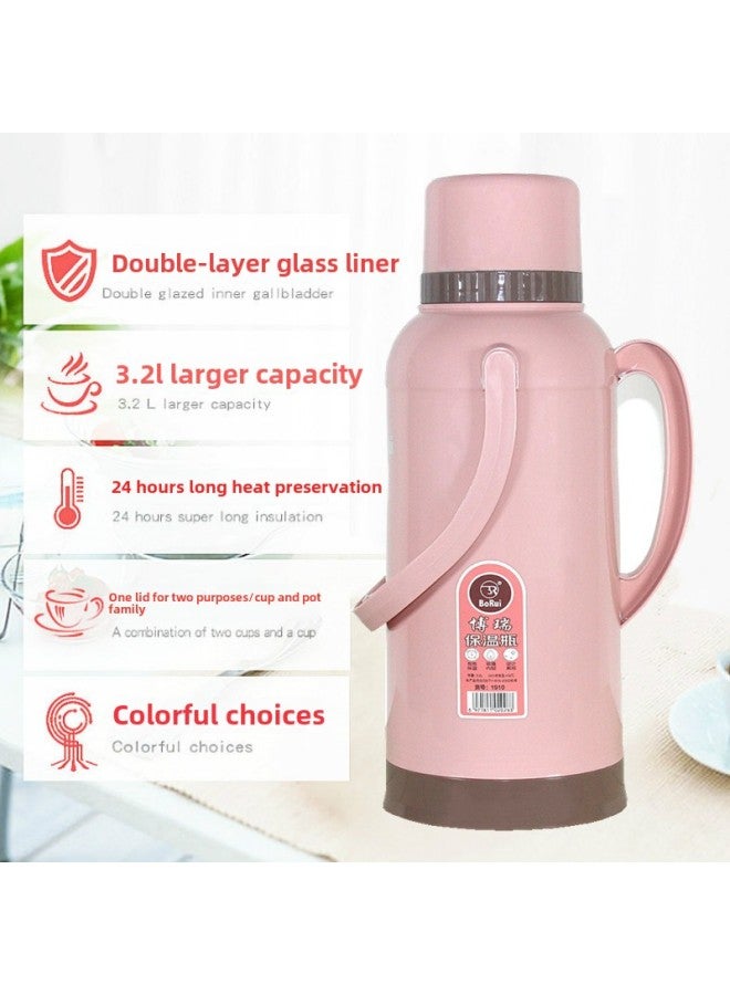 Old-fashioned Thermos. Household Hot Water Thermos Student Thermos Bottle Shell Plastic Thermos Bottle Bottle Bottle-Color:[good As Water] Blue 3.2l-Capacity:Complete Set: Shell + [upgraded Red Bile] + Bottle Stopper + Tray