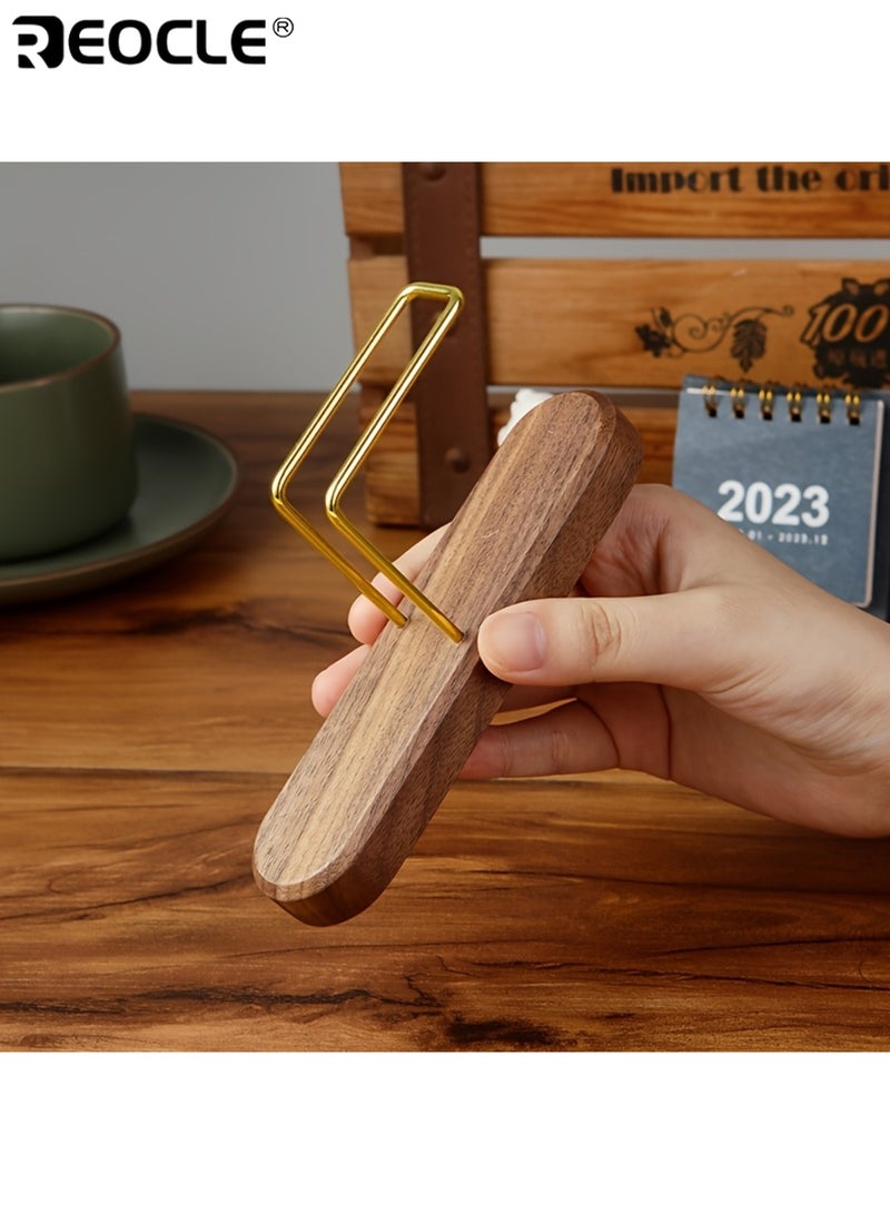 ريوكل حامل ورق فلتر القهوة مصنوع من الخشب الصلب بتصميم أنيق، يعمل كموزع ورق منظم، يسهل الوصول إليه، مثالي لتنظيم المكتب أو طاولة المطبخ، إضافة عملية وراقية لإكسسوارات القهوة - Image 2