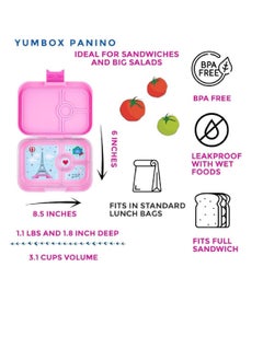 Yumbox Yumbox Panino 4-Compartment Leakproof Bento Box Pink  - Image 2