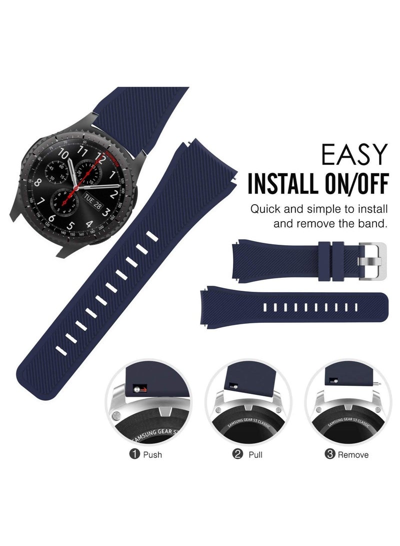 Classic Smartwatch Band For Samsung Gear S3 Frontier Classic Watch strap Navy - Image 1