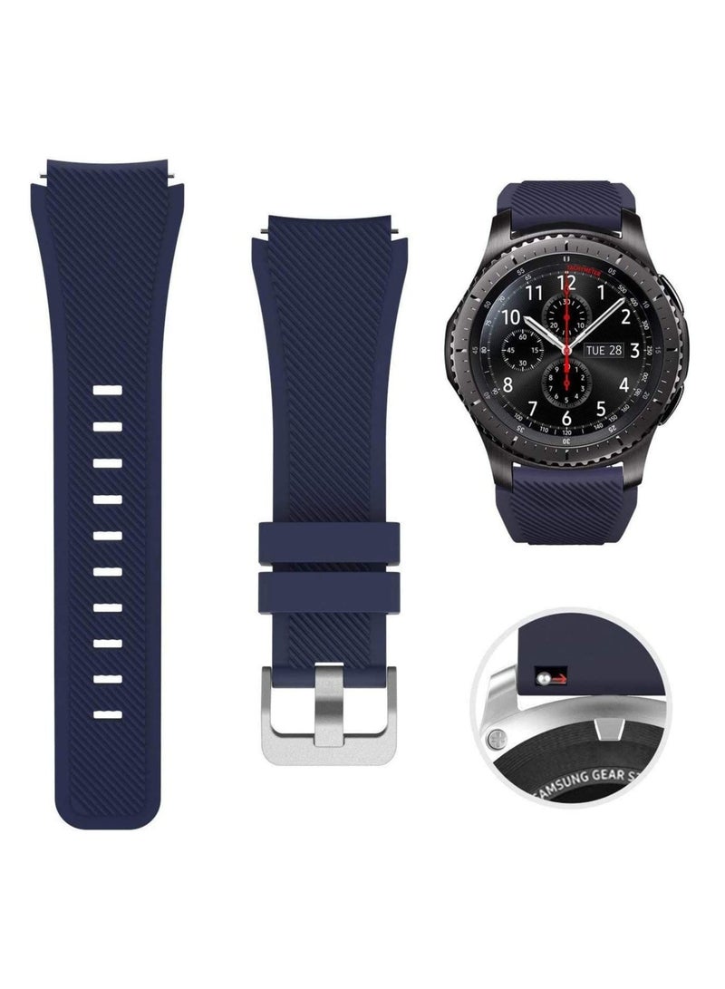Classic Smartwatch Band For Samsung Gear S3 Frontier Classic Watch strap Navy - Image 2