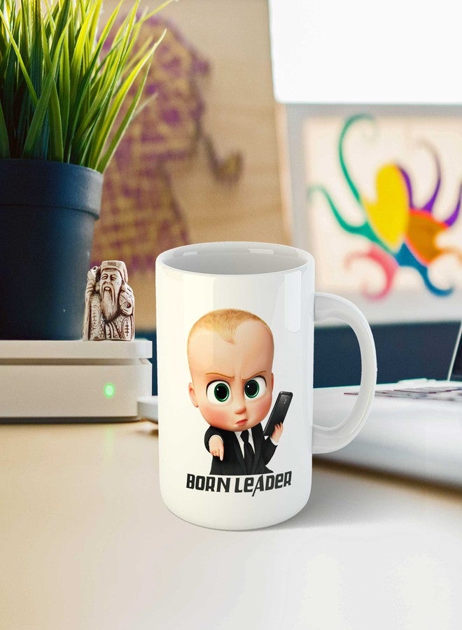 Gen7 Born to be Leader Coffee Mug | Boss Baby Printed Ceramic 350ml Mug | Perfect for Gifting | Unique & Cute Coffee Mug Gift | Quotes on Mug - Image 2