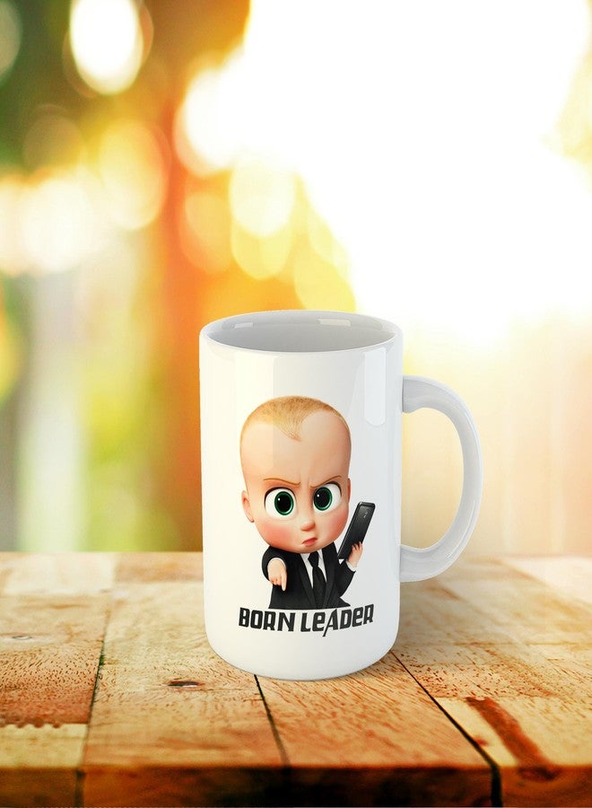 Gen7 Born to be Leader Coffee Mug | Boss Baby Printed Ceramic 350ml Mug | Perfect for Gifting | Unique & Cute Coffee Mug Gift | Quotes on Mug - Image 4