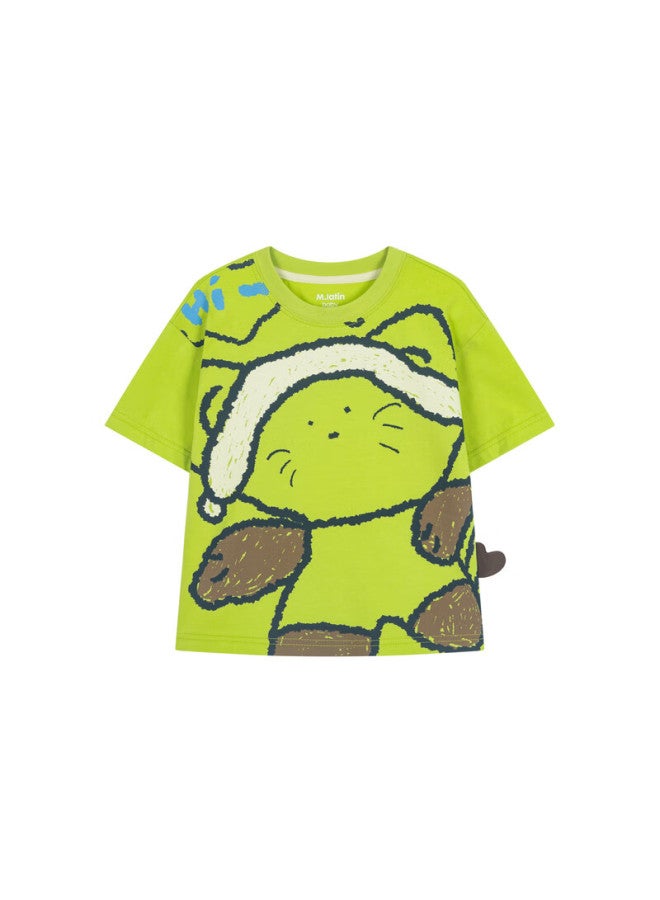 M.latin Malaoding Children's T-shirt Summer New Style Fun Brushstroke Print Short-sleeve T-shirt - Image 4