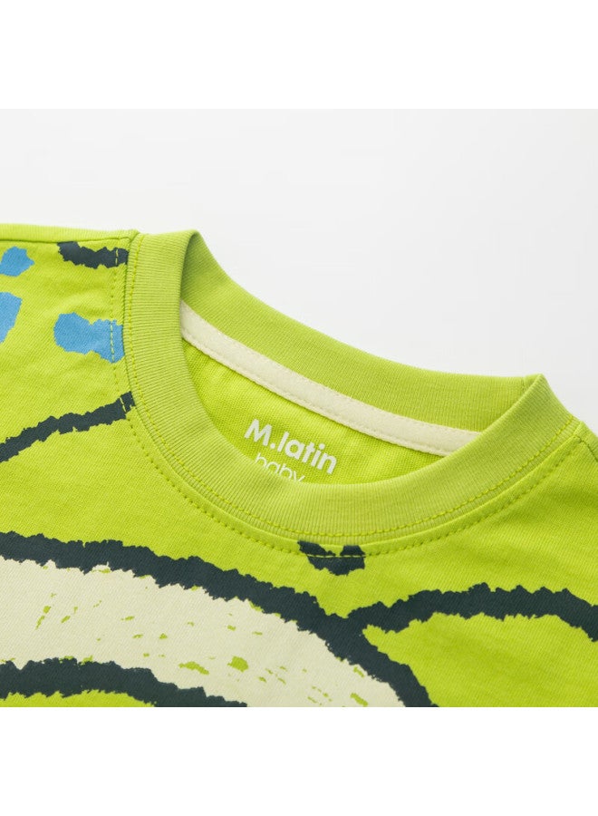 M.latin Malaoding Children's T-shirt Summer New Style Fun Brushstroke Print Short-sleeve T-shirt - Image 2