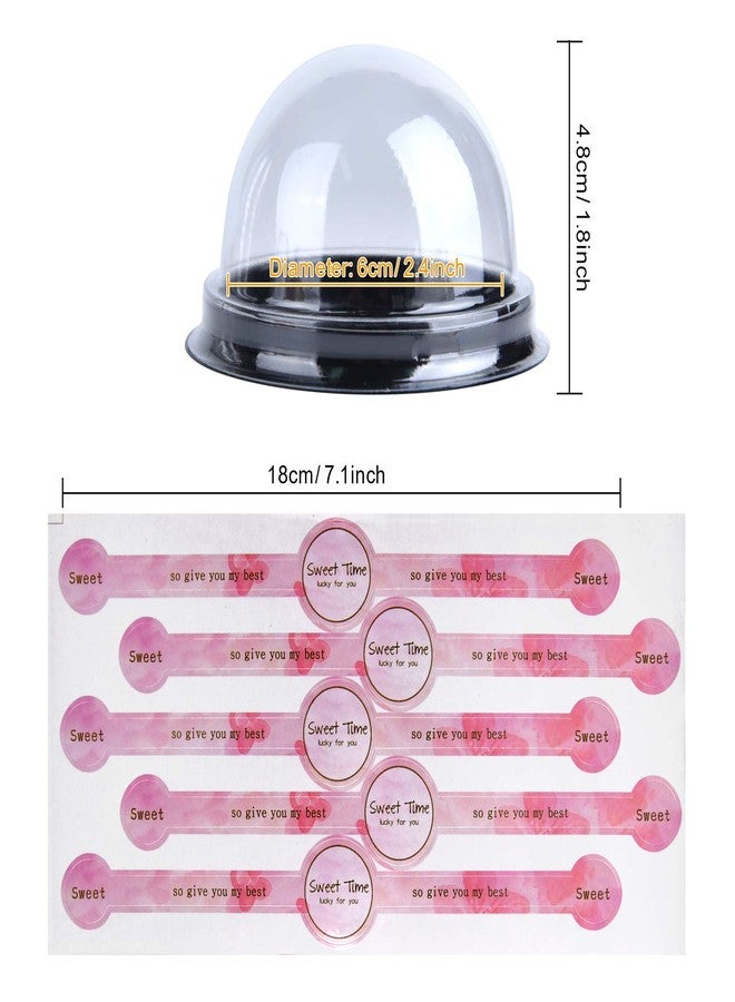 MIAHART 50 Pack Clear Plastic Mini Cupcake Container with 50 Pcs Label Stickers Baking Mini Cake Boxes Muffin Boxes Dome Box Candy Boxes, Black - Image 2
