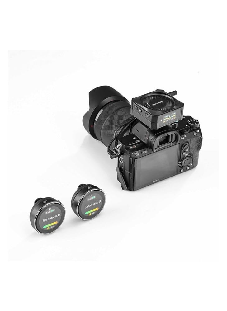 Saramonic Saramonic Blink Me B2 | 2-Person Smart Wireless Mic System w/Touchscreen, Customizable Transmitters & Recording  - Image 2