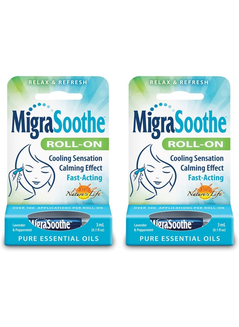 Health From The Sun MigraSoothe | Cool & Refreshing Effect| Essential Oil Roll-On Stick | 2 Pack 