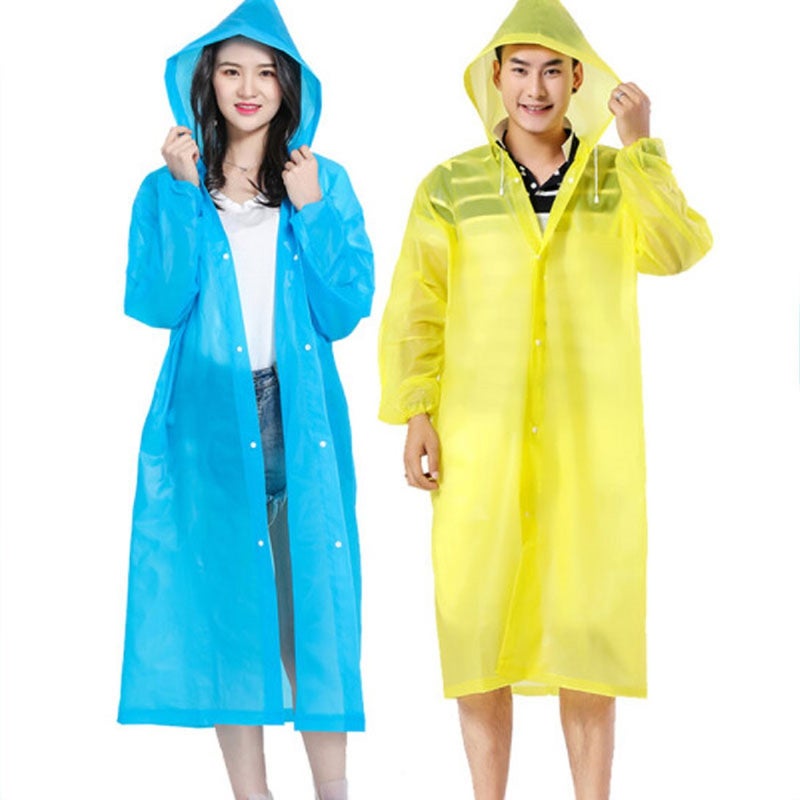 Generic Disposable Raincoat Ball Thickened Adult Poncho Non-disposable adult EVA raincoat [cap rope + button]]