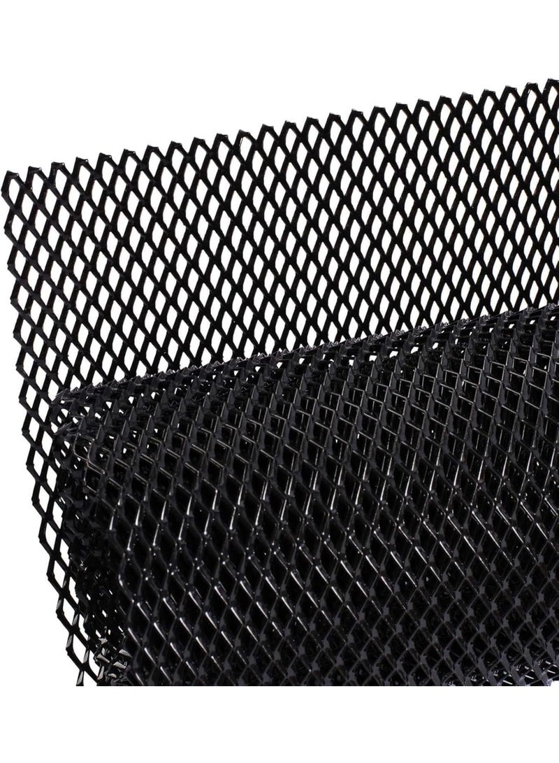 THE WHITE SHOP Universal 40x13 Car Grill Mesh, Aluminum Alloy Automotive Grille Insert Bumper Rhombus Hole 6X12mm, Multifunctional Shape Grids Metal Mesh (Black) - Image 1