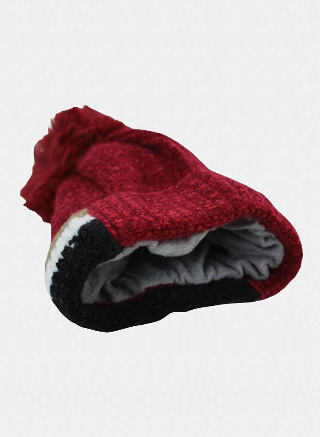 Fancy Unisex Knit Ice Cap – Dark Red - Image 3