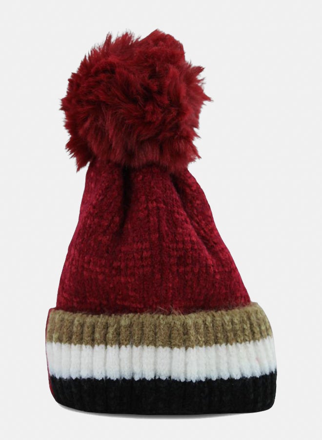 Fancy Unisex Knit Ice Cap – Dark Red - Image 1