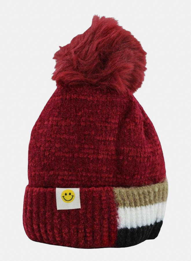 Fancy Unisex Knit Ice Cap – Dark Red - Image 2