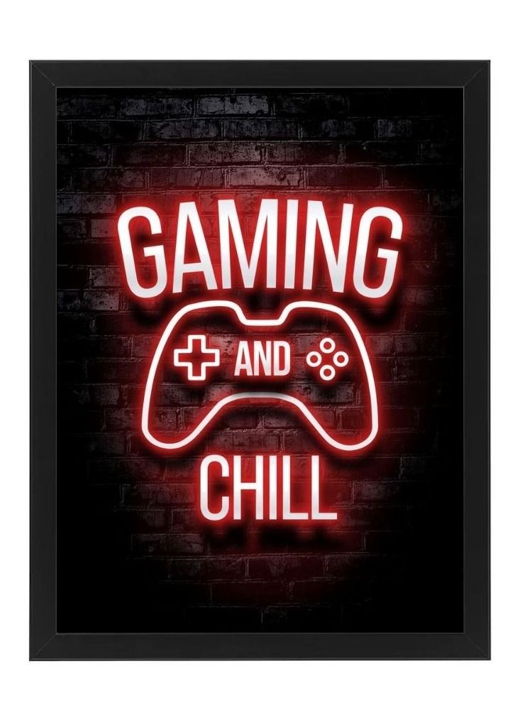 RKN فن الجدران النيون للألعاب والاسترخاء بإطار 21x30 سم - Image 2