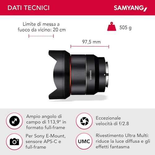 Samyang AF 14 mm F2.8 FE Auto Focus Lens for Full Frame Sony E Mount (Black) - Image 3