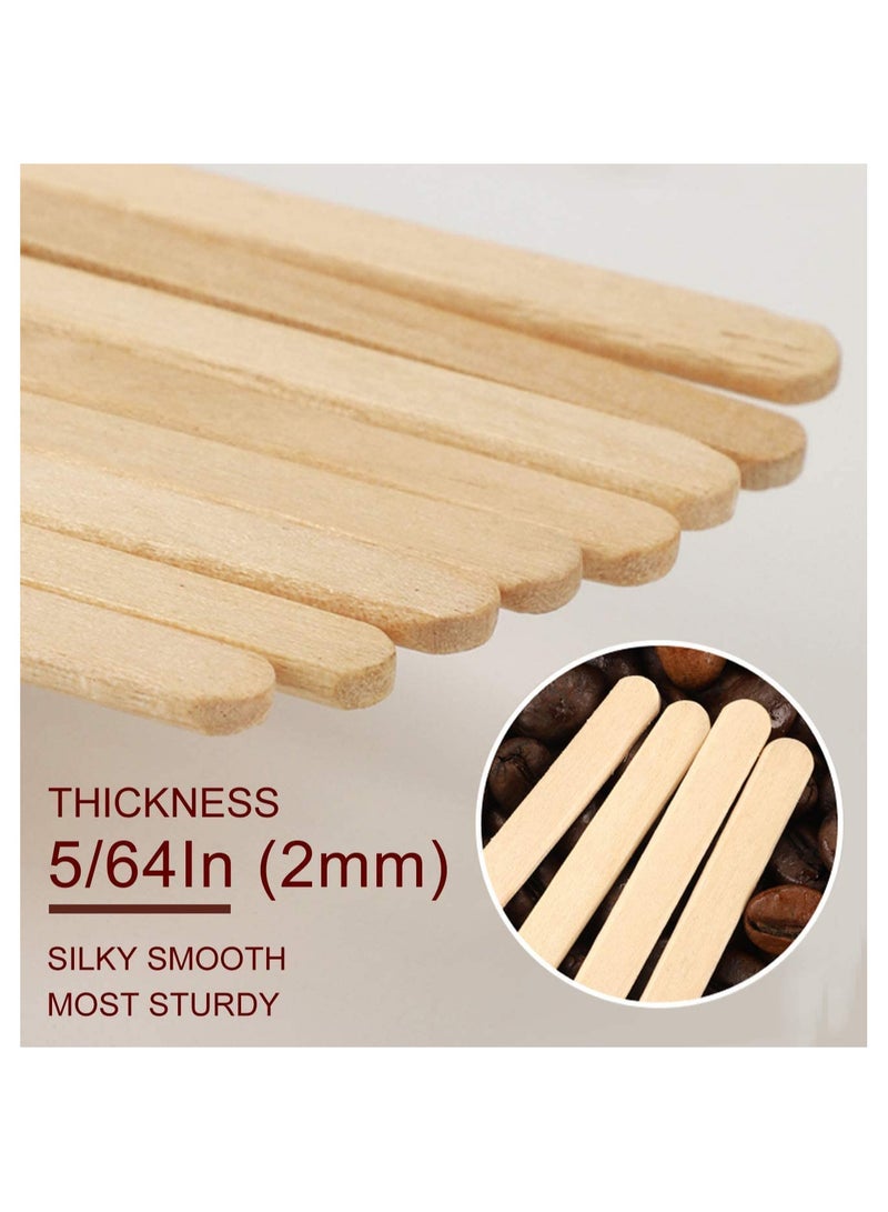 Zikra 200Pcs Wooden Coffee Stirrers, 5.5 Inch Individually Wrapped Coffee Stir with Paper Wrapped | Disposable Stir Sticks, Crude Wooden Beverage Stirring Stick for Tea, Cream, And Sugar - Image 2