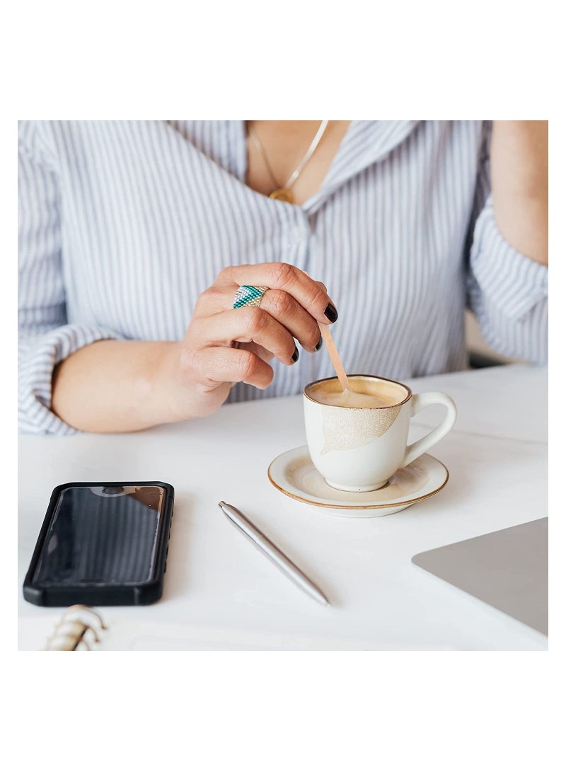 Zikra 200Pcs Wooden Coffee Stirrers, 5.5 Inch Individually Wrapped Coffee Stir with Paper Wrapped | Disposable Stir Sticks, Crude Wooden Beverage Stirring Stick for Tea, Cream, And Sugar - Image 5