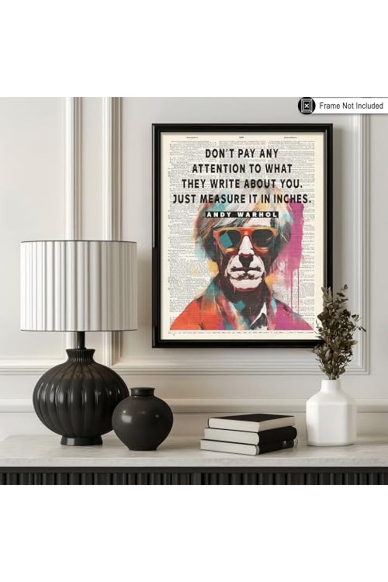 Poster Master Don't Pay Attention To What They Write About You Poster - Andy Warhol Print - Motivational Quotes Art - Gift for Him & Her - Funny Decor for Bedroom or Office - 8x10 UNFRAMED Wall Art - Image 4