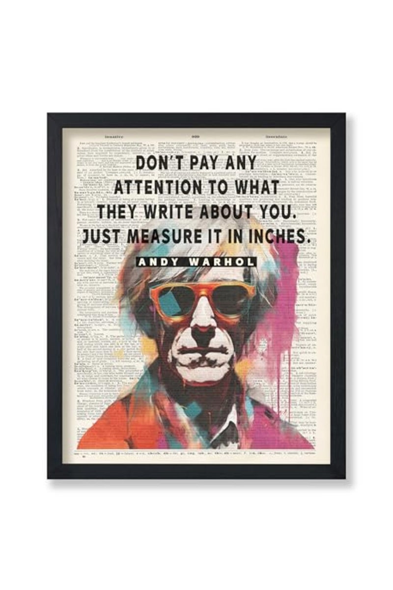 Poster Master Don't Pay Attention To What They Write About You Poster - Andy Warhol Print - Motivational Quotes Art - Gift for Him & Her - Funny Decor for Bedroom or Office - 8x10 UNFRAMED Wall Art - Image 2